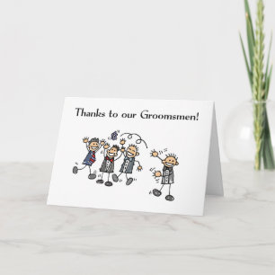 Groomsmen Thank You Wedding Stick Figures Card