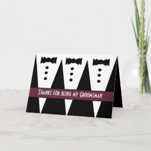 GROOMSMEN Thank You with Three Tuxedos G431 Card