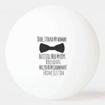 Groomsmen Wedding Bow Tie Beer Pong Invitation Ping Pong Ball by MoeWampum at Zazzle