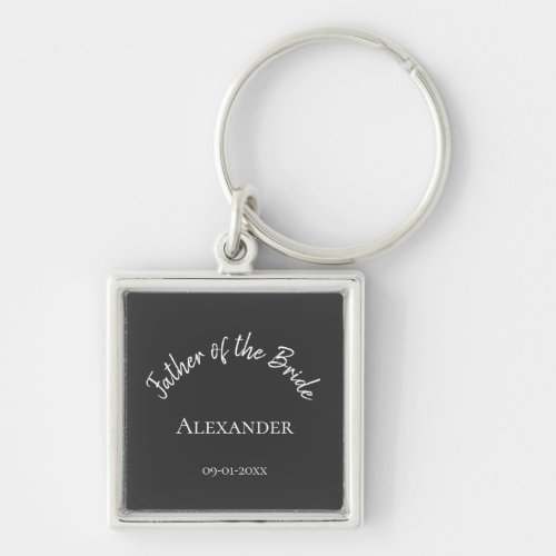 Groomsmen Wedding Day Entourage Formal Black Keychain