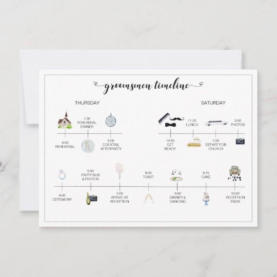 Groomsmen Wedding Day Timeline Of Events Program Zazzle Com