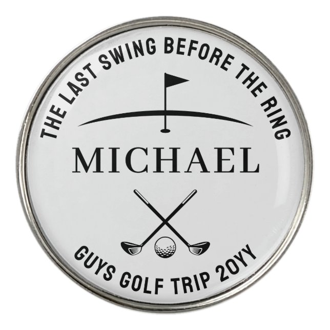 Groomsmen Wedding Favor Guys Golf Trip Bachelor Golf Ball Marker (Front)