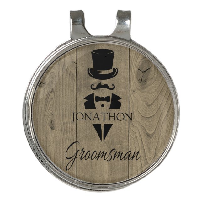 Groomsmen Wedding Golf Hat Clip (Front)