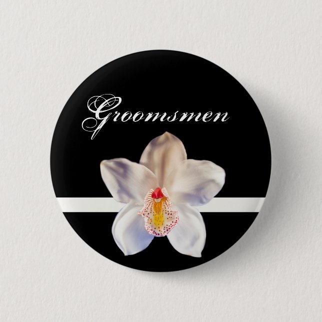 Groomsmen Wedding ID Badge Button (Front)