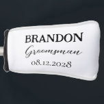 Groomsmen Wedding Typography Modern Golf Head Cover<br><div class="desc">Groomsmen,  Wedding,  Bachelor's party,  typography,  modern,  simple golf head cover.</div>