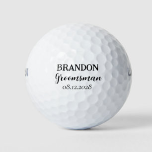 Groomsmen Wedding Typography Modern Sports Golf Balls