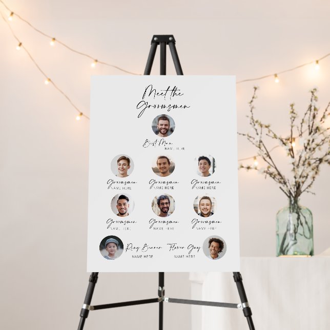 Groomsmen Wedding Welcome Sign Board (In Situ (Stand))