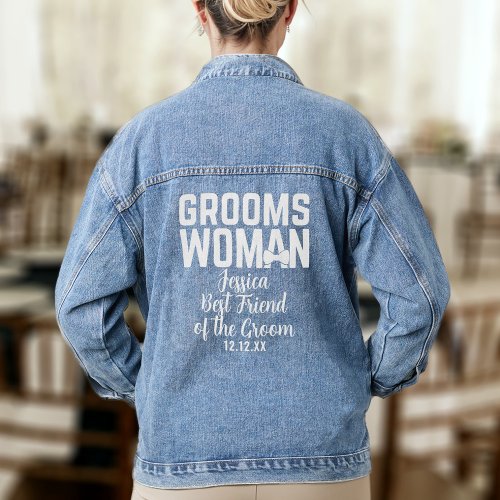 Groomswoman Best Friend of the Groom Wedding Denim Jacket