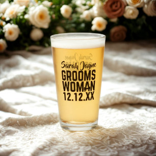 Groomswoman Name Keepsake Wedding Favor Glass