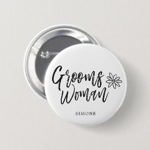 GroomsWoman Script writing Wedding Button