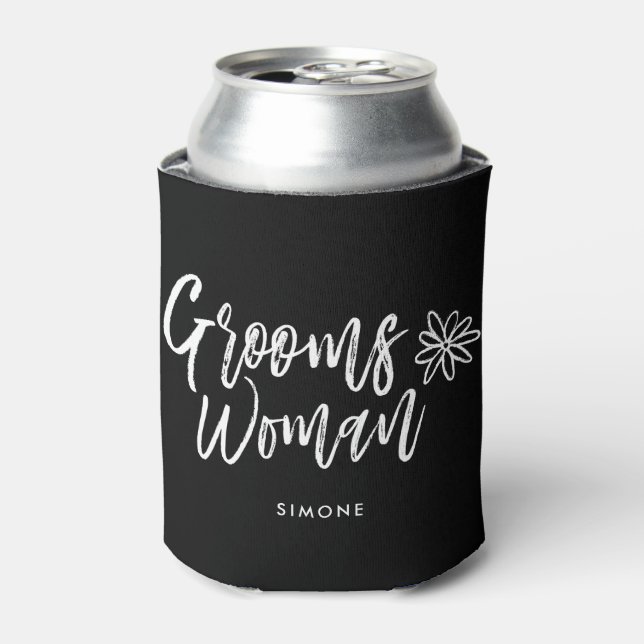 GroomsWoman | Script writing Wedding Can Cooler (Can Front)