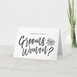 GroomsWoman Script writing Wedding request Card