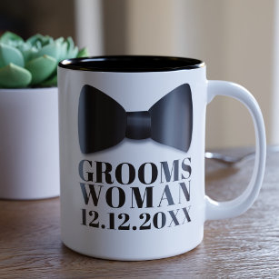 Groomswoman Wedding Favor Tuxedo Bow Tie Two-Tone Coffee Mug