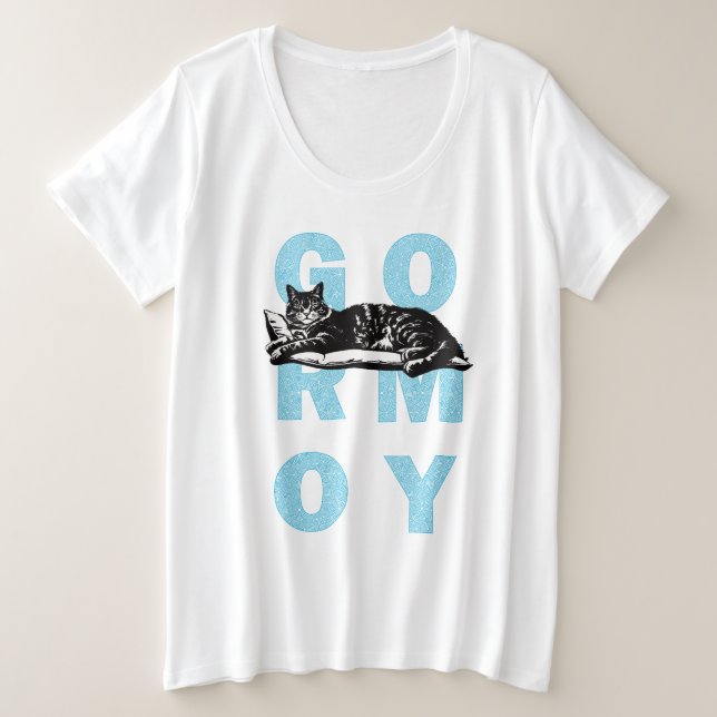 groomy cat plus size T-Shirt (Design Front)