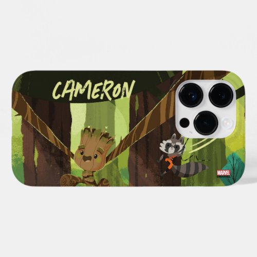 Groot and Rocket Swinging From Trees Case_Mate iPhone 14 Pro Case