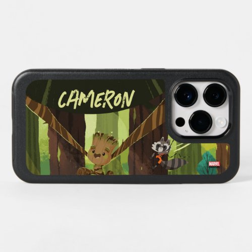 Groot and Rocket Swinging From Trees OtterBox iPhone 14 Pro Case