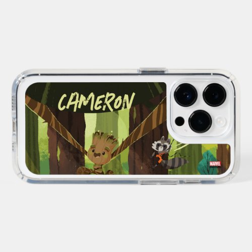 Groot and Rocket Swinging From Trees Speck iPhone 14 Pro Case