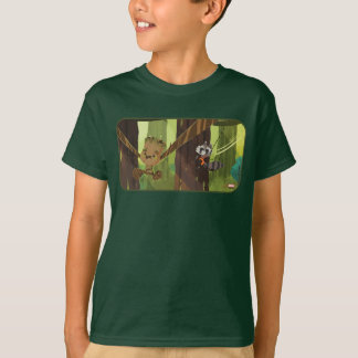 Groot and Rocket Swinging From Trees T-Shirt