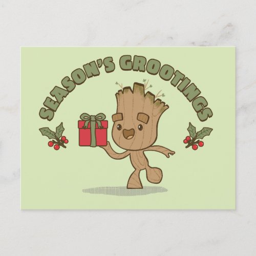 Groot Bringing Seasons Grootings Holiday Postcard
