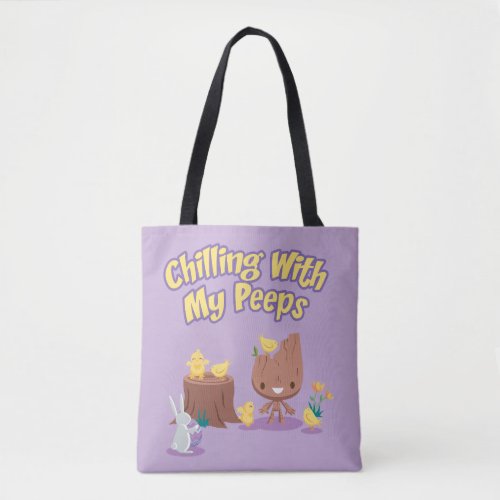 Groot _ Chilling With My Peeps Tote Bag
