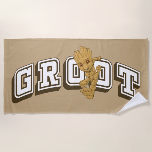 Groot Collegiate Name Graphic Beach Towel