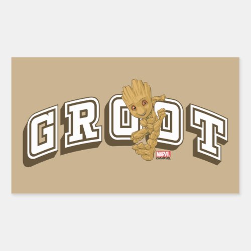 Groot Collegiate Name Graphic Rectangular Sticker