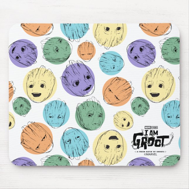 Groot Colorful Circle Pattern Mouse Pad (Front)