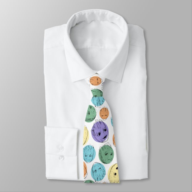 Groot Colorful Circle Pattern Neck Tie (Tied)