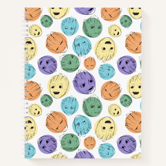 Groot Colorful Circle Pattern Notebook (Front)