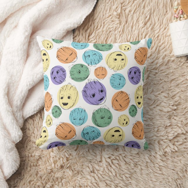 Groot Colorful Circle Pattern Throw Pillow (Blanket)