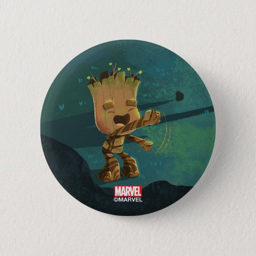Groot Dancing Illustration Button