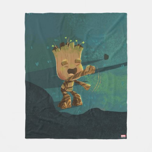 Groot Dancing Illustration Fleece Blanket