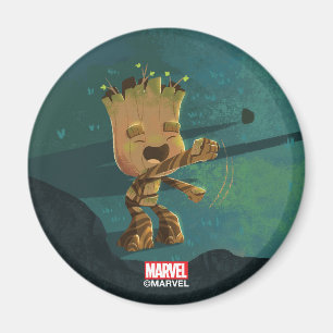 Groot Dancing Illustration Magnet