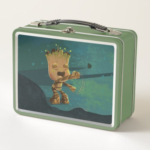 Groot Dancing Illustration Metal Lunch Box