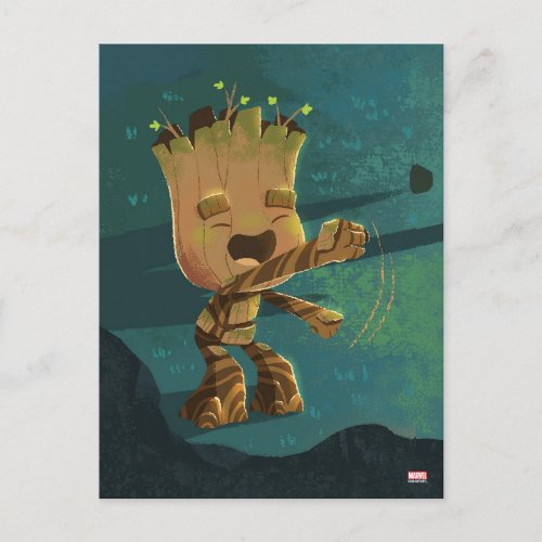 Groot Dancing Illustration Postcard