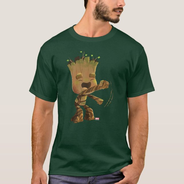 Groot Dancing Illustration T-Shirt (Front)