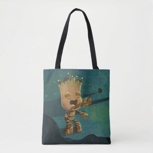 Groot Dancing Illustration Tote Bag