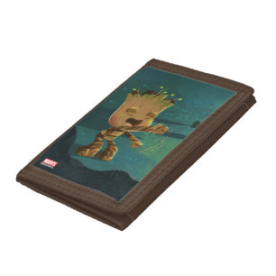 Groot Dancing Illustration Tri-fold Wallet