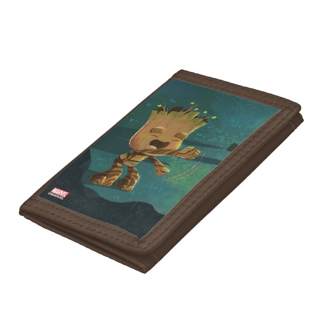 Groot Dancing Illustration Tri-fold Wallet (Bottom)