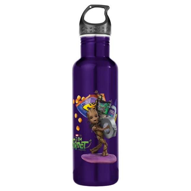 Groot DIY Project Graphic Stainless Steel Water Bottle (Front)