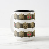 Groot Emoji Stripe Pattern Two-Tone Coffee Mug (Front Left)