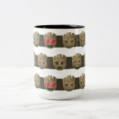 Groot Emoji Stripe Pattern Two-Tone Coffee Mug (Center)