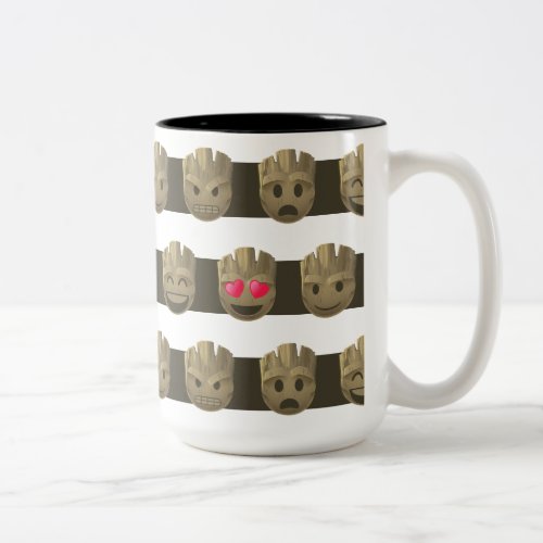 Groot Emoji Stripe Pattern Two_Tone Coffee Mug