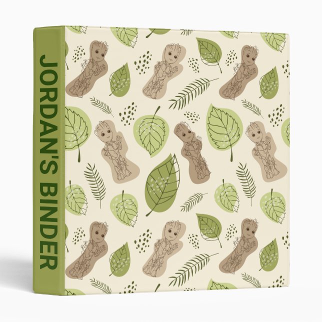 Groot Foliage Pattern 3 Ring Binder (Front/Spine)