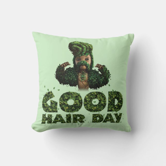 Groot - Good Hair Day Throw Pillow (Front)