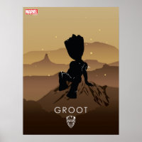 Groot Heroic Silhouette Poster