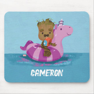 Groot Swimming on a Pool Float Mouse Pad