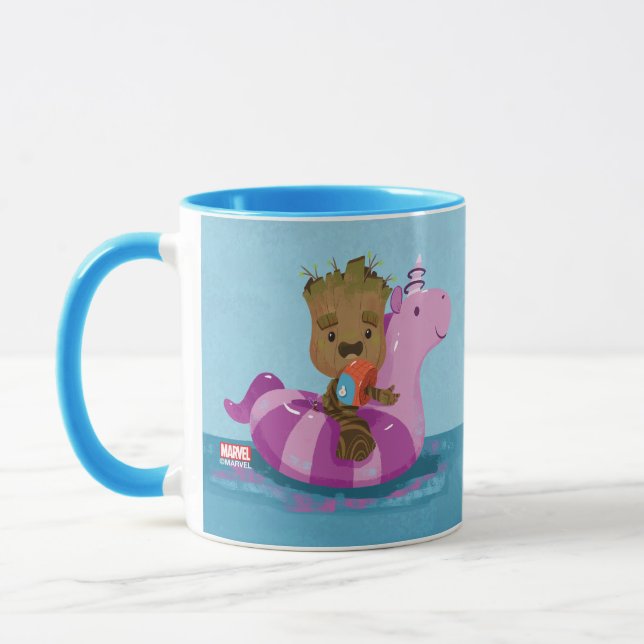 Groot Swimming on a Pool Float Mug (Left)