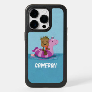 Groot Swimming on a Pool Float OtterBox iPhone 14 Pro Case