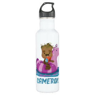 Groot Swimming on a Pool Float Stainless Steel Water Bottle